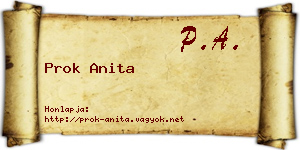 Prok Anita névjegykártya
