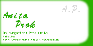 anita prok business card